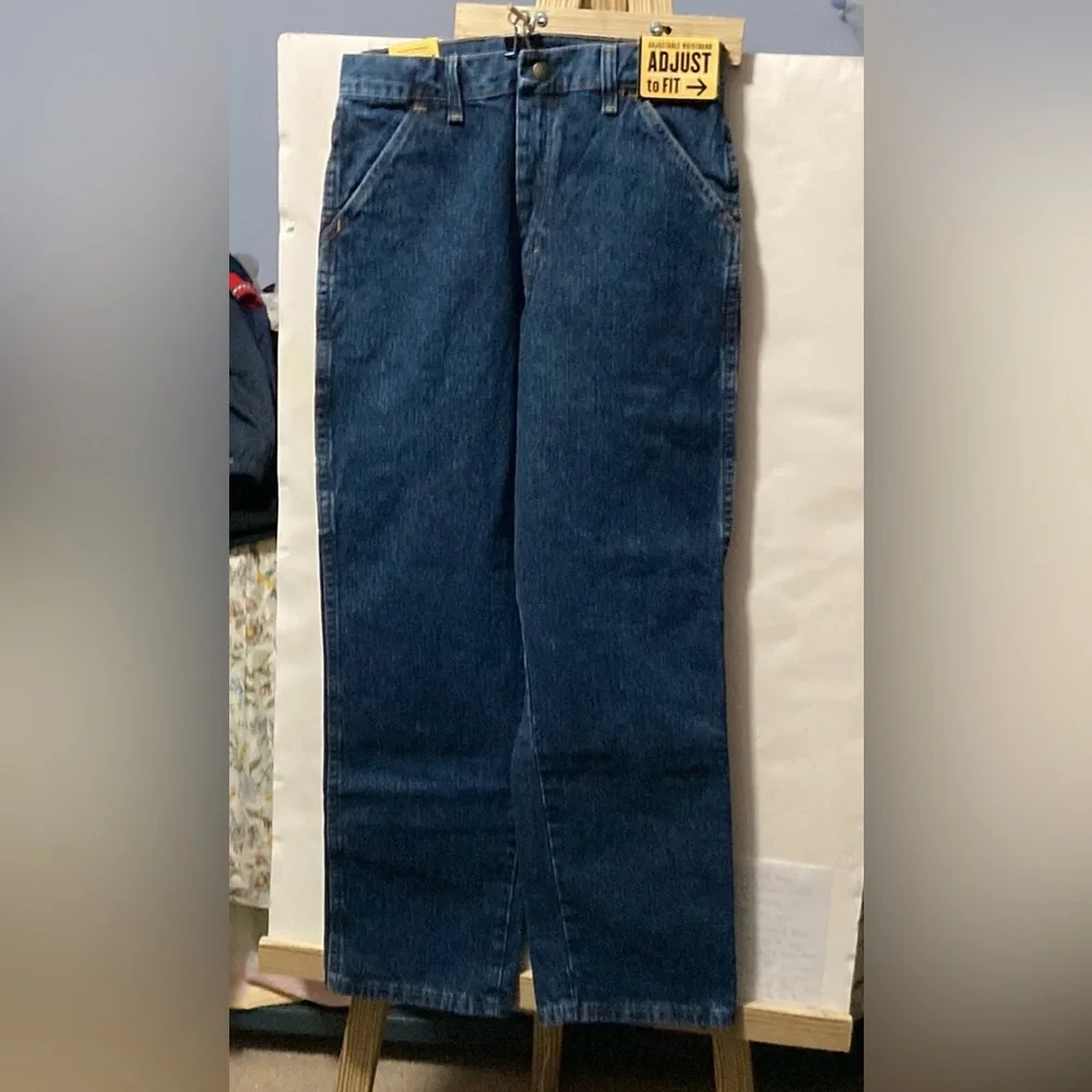 NWT, BOYS Sz 14 Wrangler Rustler Legendary Gold UTILITY JEANS, Adjustable Waist